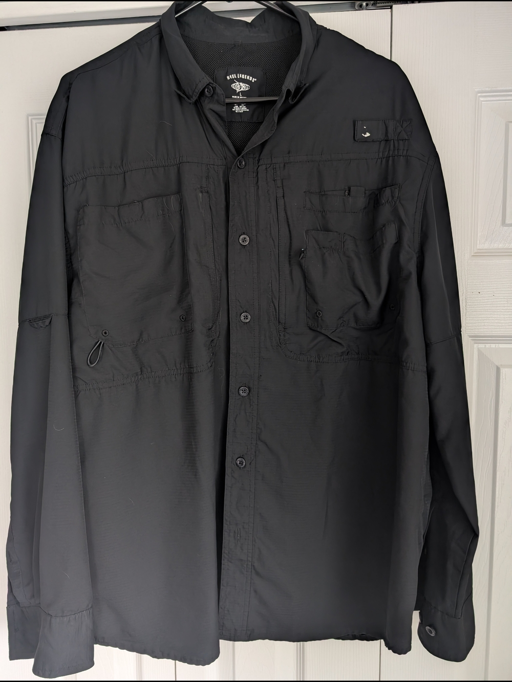 Reel Legends Black Lightweight Fishing Shirt